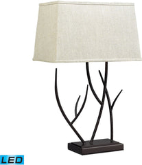 Winter Harbour Hammered Iron Led Table Lamp In Bronze