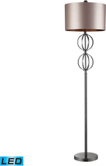Danforth Led Floor Lamp In Coffee Plating With Champagne Shade