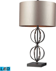 Danforth Led Table Lamp In Coffee Plating With Champagne Shade