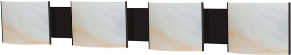 Pannelli 4 Light Vanity In Oil Rubbed Bronze and Hand-Moulded Honey Alabaster Glass
