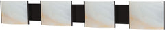 Pannelli 4 Light Vanity In Oil Rubbed Bronze and Hand-Moulded Honey Alabaster Glass