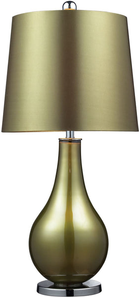 Dayton Table Lamp In Sigma Green and Polished Nickel