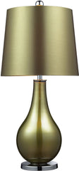 Dayton Table Lamp In Sigma Green and Polished Nickel