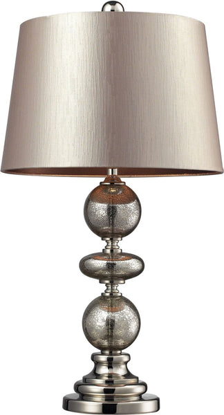Hollis Table Lamp In Antique Mercury Glass and Polished Nickel