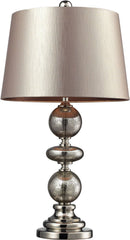 Hollis Table Lamp In Antique Mercury Glass and Polished Nickel