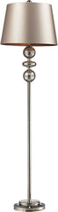 Hollis Floor Lamp In Antique Mercury Glass and Polished Nickel