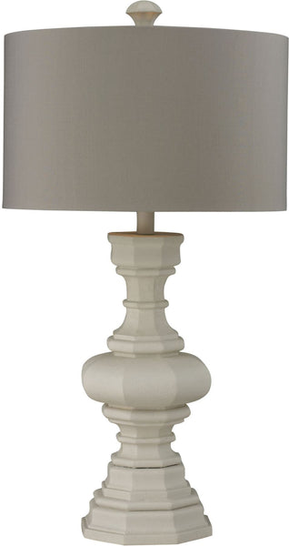 Parisian Plaster Finish Table Lamp With Light Grey Shade