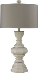 Parisian Plaster Finish Table Lamp With Light Grey Shade