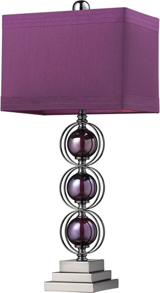 Alva Contemporary Table Lamp In Black Nickel and Purple
