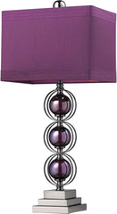 Alva Contemporary Table Lamp In Black Nickel and Purple