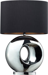 Tobermore Ceramic Table Lamp In Chrome With Black Shade
