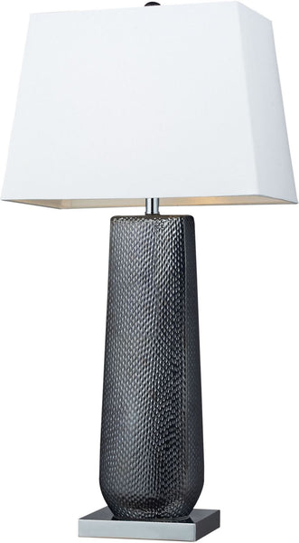 Milan Ceramic Table Lamp In Black Pearl and Chrome