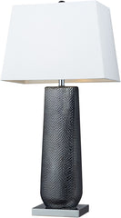 Milan Ceramic Table Lamp In Black Pearl and Chrome