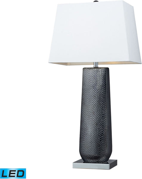 Milan Ceramic Led Table Lamp In Black Pearl and Chrome
