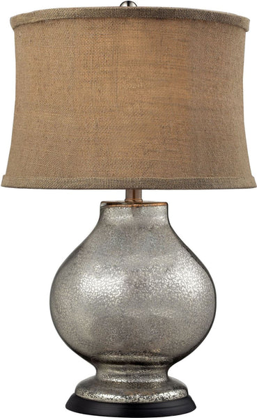 Stonebrook Table Lamp In Antique Mercury Glass With Burlap Shade