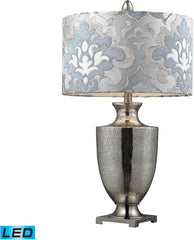 Langham Led Table Lamp In Antique Mercury Glass and Polished Chrome