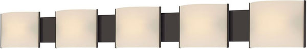 Pannelli 5 Light Vanity In Oil Rubbed Bronze and Hand-Moulded White Opal Glass