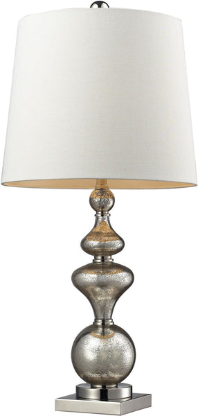 Angelica Table Lamp In Antique Mercury Glass and Polished Nickel