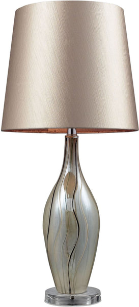 Etna Ceramic Table Lamp In Painted Ribbon Finish With Champagne Shade