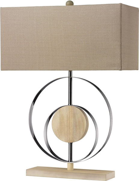 Shiprock Bleached Wood Table Lamp In Chrome