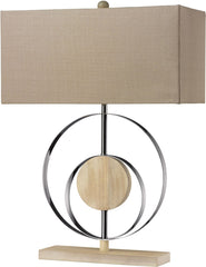 Shiprock Bleached Wood Table Lamp In Chrome