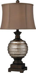 Grants Pass Antique Mercury Glass Table Lamp In Bronze