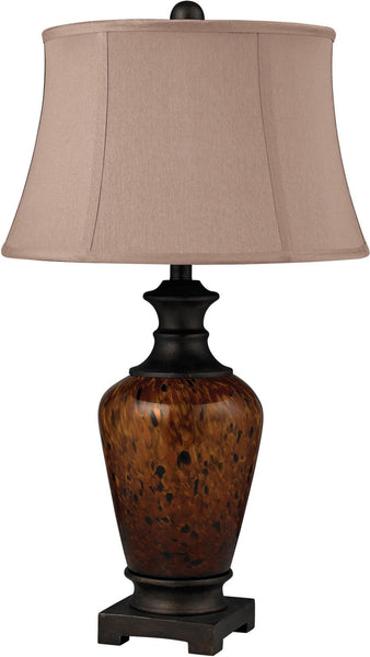 Redding Tortoise Glass Table Lamp In Dark Bronze