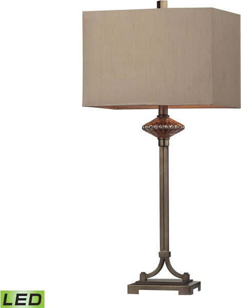 Lakemere Amber Antique Mercury Glass Led Table Lamp In Antique Gold