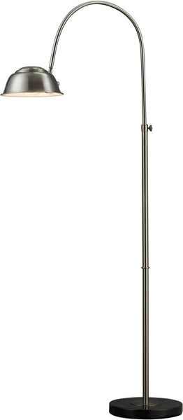 Merriston Floor Lamp In Brushed Steel With Marble Base