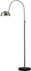 Merriston Floor Lamp In Brushed Steel With Marble Base