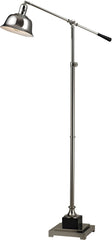 Freemanburg Adjustable Floor Lamp In Polished Nickel and Black