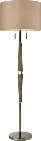 Jorgensen Wood Floor Lamp In Polished Nickel