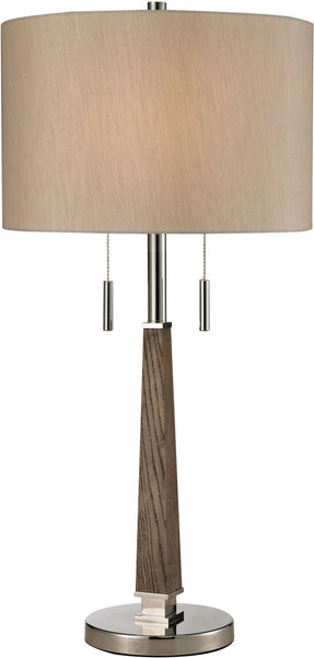 Jorgensen Wood Table Lamp In Polished Nickel