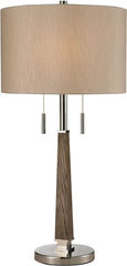 Jorgensen Wood Table Lamp In Polished Nickel