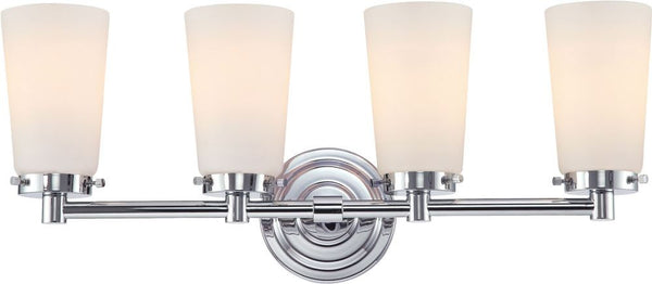 Madison 4 Light Vanity In Chrome and White Opal Glass