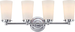Madison 4 Light Vanity In Chrome and White Opal Glass