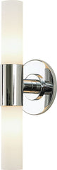 Double Cylinder 2 Light Vanity In Chrome and White Opal Glass