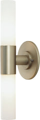 Double Cylinder 2 Light Vanity In Satin Nickel and White Opal Glass