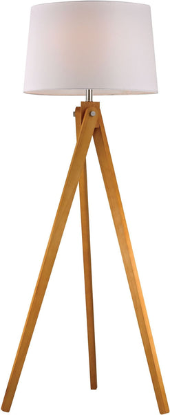 Wooden Tripod Floor Lamp In Natural Wood Tone