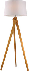 Wooden Tripod Floor Lamp In Natural Wood Tone