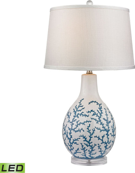 Sixpenny Blue Coral Led Table Lamp In White