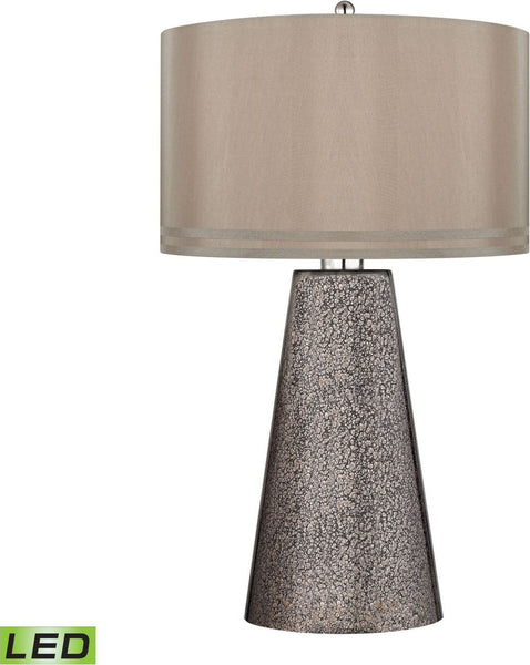 Stafford Led Table Lamp In Heavy Metal Mercury Mosaic Finish