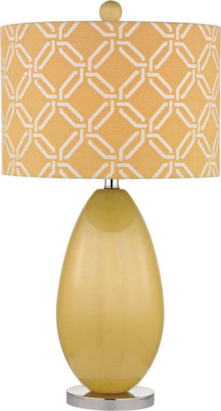 Sevenoakes Table Lamp In Sunshine Yellow and Polished Nickel