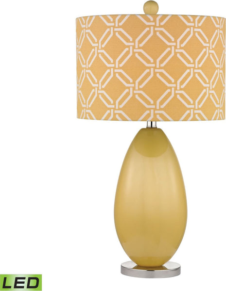 Sevenoakes Led Table Lamp In Sunshine Yellow and Polished Nickel