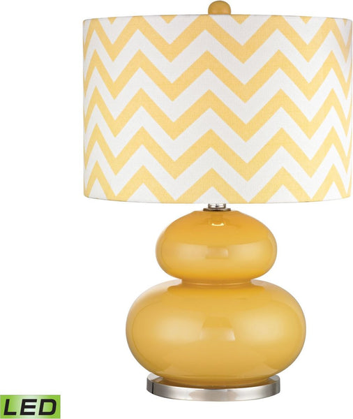 Tavistock Led Table Lamp In Sunshine Yellow and Polished Nickel