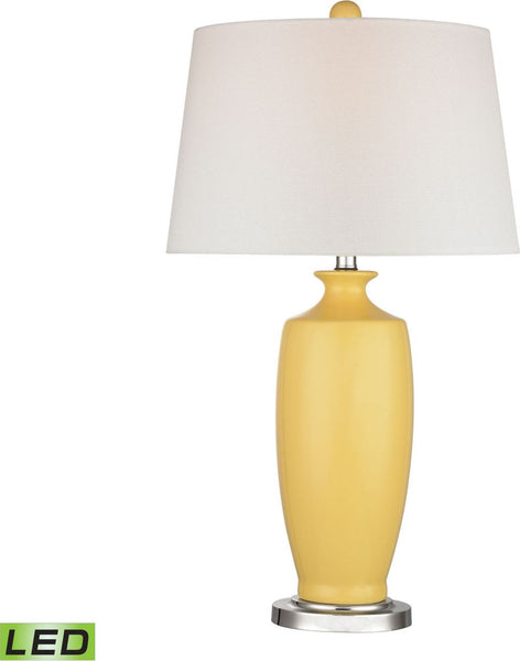Halisham Ceramic Led Table Lamp In Sunshine Yellow