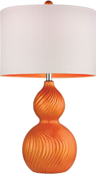 Carluke Ceramic Table Lamp In Tangerine Orange