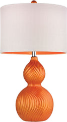 Carluke Ceramic Table Lamp In Tangerine Orange