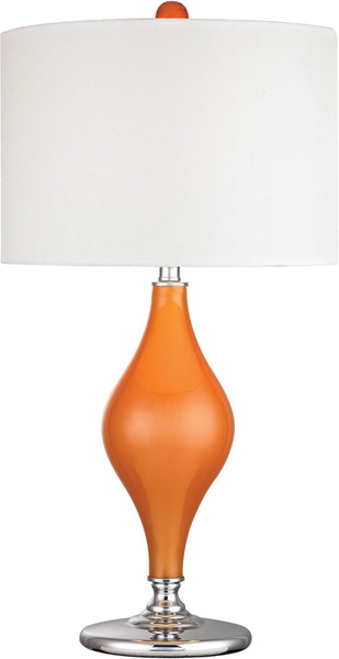 Tilbury Glass Table Lamp In Tangerine Orange