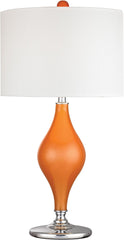 Tilbury Glass Table Lamp In Tangerine Orange